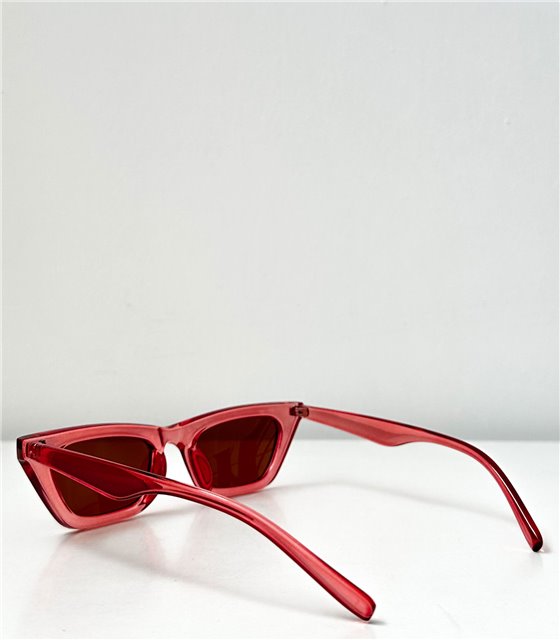 Cat eye γυαλιά ηλίου με καφέ φακό (Ροζ)