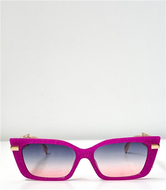 Τετράγωνα γυαλιά ηλίου με βραχίονα αλυσίδα (Magenta)