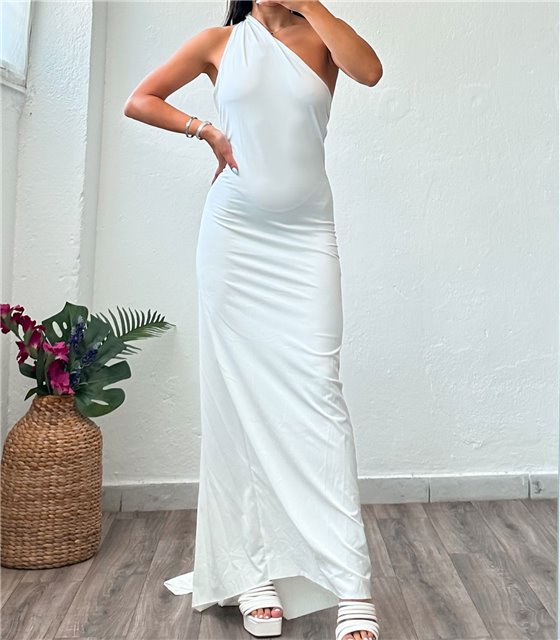Μάξι φόρεμα με κρίκο Veronica (Λευκό)
