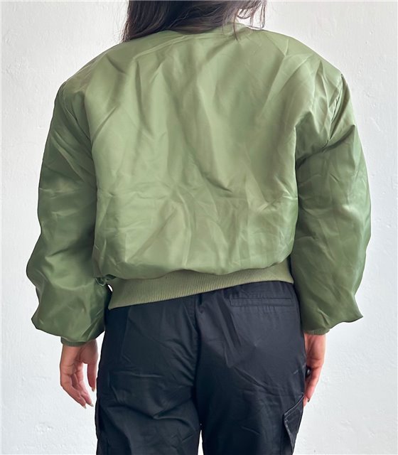 Bomber jacket με κουμπιά (Χακί)