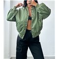 Bomber jacket με κουμπιά (Χακί)