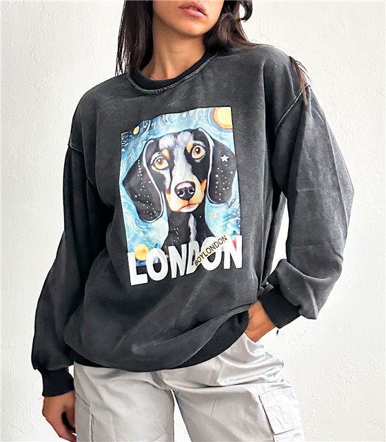 Φούτερ μπλούζα ''London'' (Μαύρο)