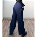 Ψηλόμεσο παντελόνι oversized (Σκούρο Μπλε)