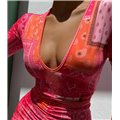 Μίνι φόρεμα με σούρα πολύχρωμο (Ροζ)
