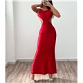 Μάξι φόρεμα αμάνικο εξώπλατο Luciana (Κόκκινο)