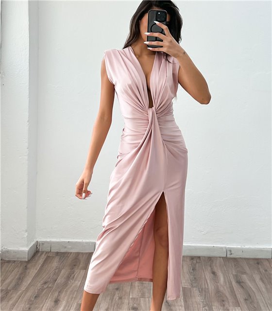 Αμάνικο φόρεμα με ιδιαίτερο σχέδιο Barbara (Ροζ)
