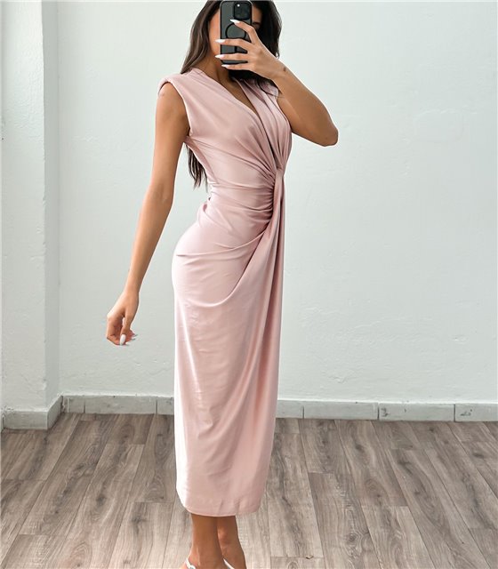 Αμάνικο φόρεμα με ιδιαίτερο σχέδιο Barbara (Ροζ)