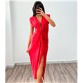 Αμάνικο φόρεμα με ιδιαίτερο σχέδιο Barbara (Κόκκινο)