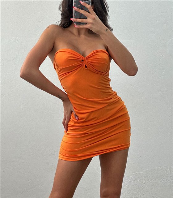 Μίνι φόρεμα στράπλες Josie (Πορτοκαλί)