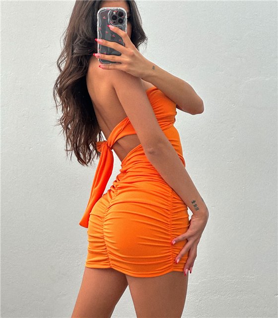 Μίνι φόρεμα στράπλες Josie (Πορτοκαλί)