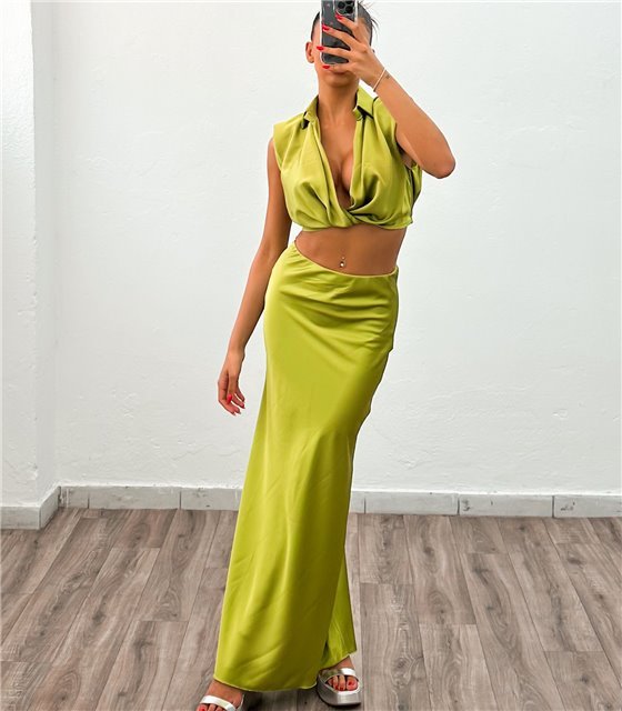 Σετ σατέν Monroe (Lime)