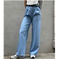Παντελόνι ψηλόμεσο oversized Polina (Γαλάζιο)