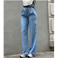 Παντελόνι ψηλόμεσο oversized Polina (Γαλάζιο)