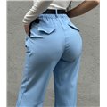 Παντελόνι ψηλόμεσο oversized Polina (Γαλάζιο)