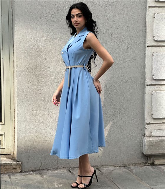 Φόρεμα αμάνικο μάξι Maria (Γαλάζιο)