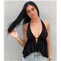 Crop top μαύρο κλος Estera