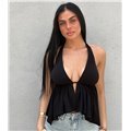 Crop top μαύρο κλος Estera