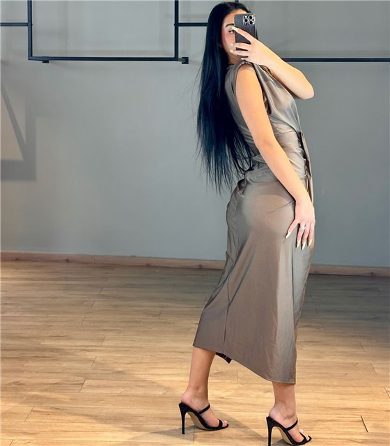 Αμάνικο φόρεμα Rowena (Καφέ)