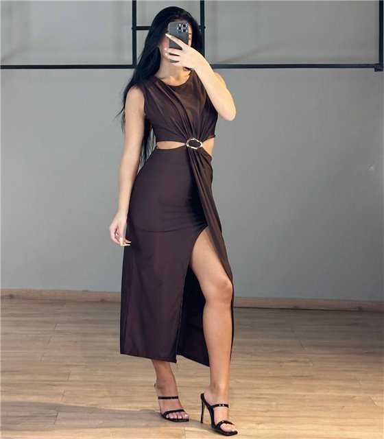 Φόρεμα ελαστικό Kalinda (Καφέ)