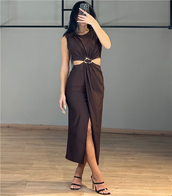 Φόρεμα ελαστικό Kalinda (Καφέ)