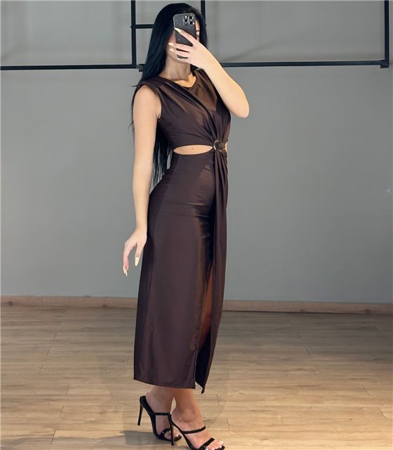 Φόρεμα ελαστικό Kalinda (Καφέ)