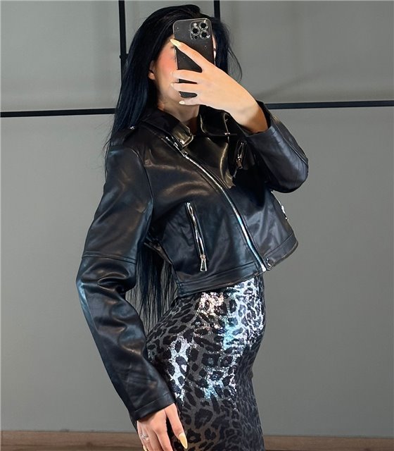 Jacket δερματίνη κοντό Perry (Μαύρο)