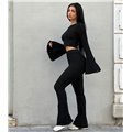 Σετ ριπ μαύρο με μπλούζα και παντελόνι