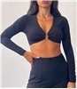 Crop top με κρίκο (Μαύρο)