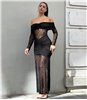 Μάξι φόρεμα δαντέλα Irene (Μαύρο)