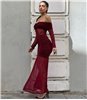 Μάξι φόρεμα δαντέλα Irene (Μπορντό)