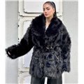 Γούνα μαύρη με μεγάλο γιακά Eleanor