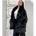 Γούνα μαύρη με μεγάλο γιακά Eleanor