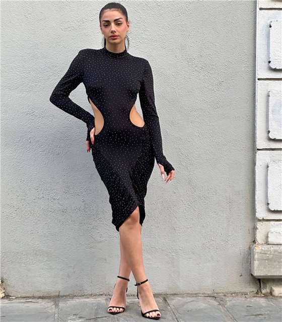 Φόρεμα μίντι Gemini (Μαύρο)