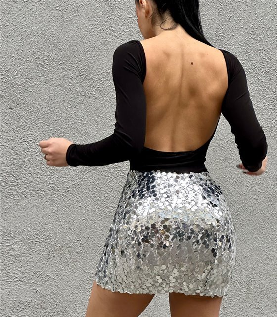 Φούστα παγέτες Jenny (Ασημί)