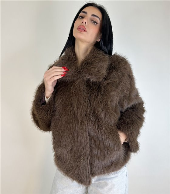 Γούνα κοντή Koralia (Καφέ)