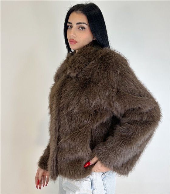 Γούνα κοντή Koralia (Καφέ)