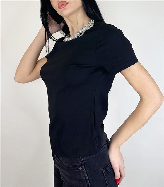 Μπλούζα με χάντρες και στρας Nova