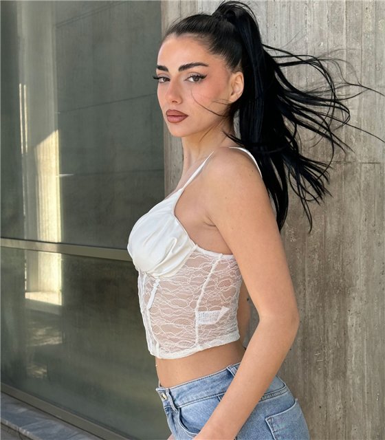 Μπούστο με δαντέλα Jane (Λευκό)