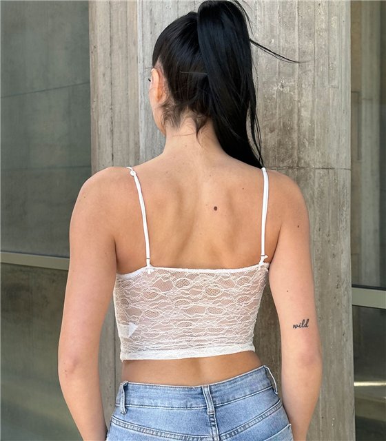 Μπούστο με δαντέλα Jane (Λευκό)