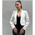 Elegant Cropped Σακάκι (Λευκό)