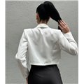 Elegant Cropped Σακάκι (Λευκό)