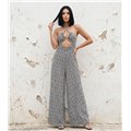 Ολόσωμη Φόρμα Animal Print με Cut-Out Λεπτομέρεια