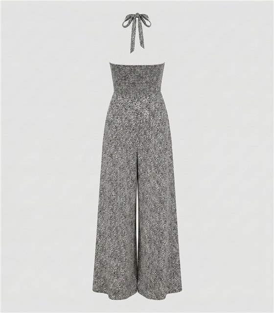 Ολόσωμη Φόρμα Animal Print με Cut-Out Λεπτομέρεια