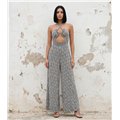 Ολόσωμη Φόρμα Animal Print με Cut-Out Λεπτομέρεια