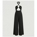 Ολόσωμη Φόρμα Total Black με Cut-Out Λεπτομέρεια
