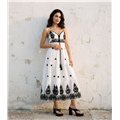 Boho Φόρεμα με Κεντητές Λεπτομέρειες (Λευκό)