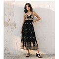 Boho Φόρεμα με Κεντητές Λεπτομέρειες (Μαύρο)