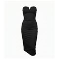 Φόρεμα Strapless Midi με Ανοιχτή Πλάτη