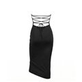 Φόρεμα Strapless Midi με Ανοιχτή Πλάτη