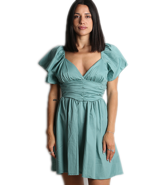 Φόρεμα μίνι με βολάν μανίκια (Βεραμάν)